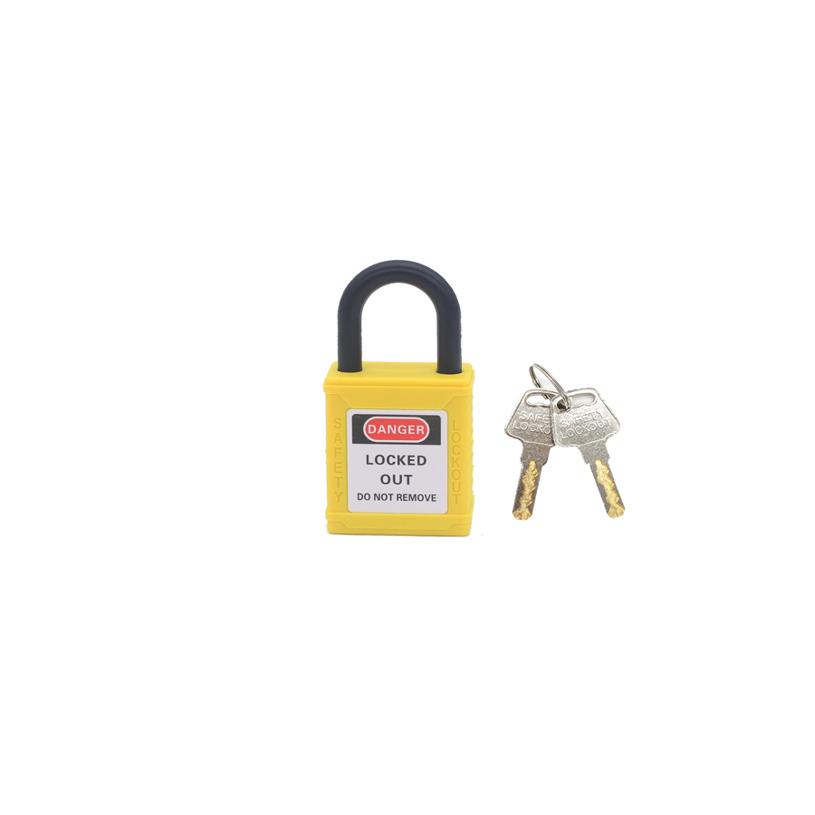 Loto lockout industriële beveiliging hangslot 25mm nylon beugel geschikt voor toepassingen industrialesy electricas lockout tagout: Geel