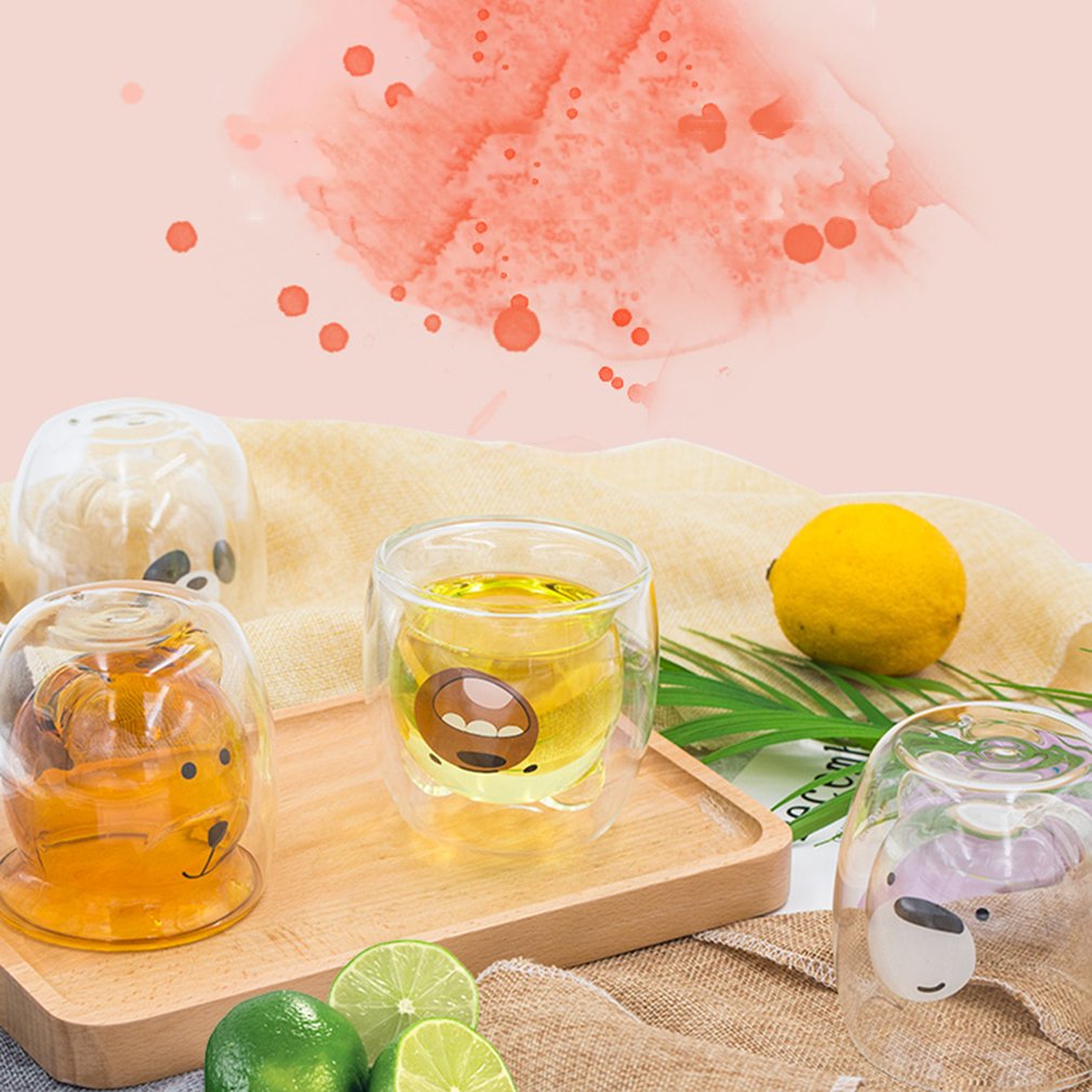 Cartoon Leuke Melk Mok Kat Klauw Beer Varken Double Wall Cup Koffie Mok Student Water Fles Rode Wijn Glas kinderen