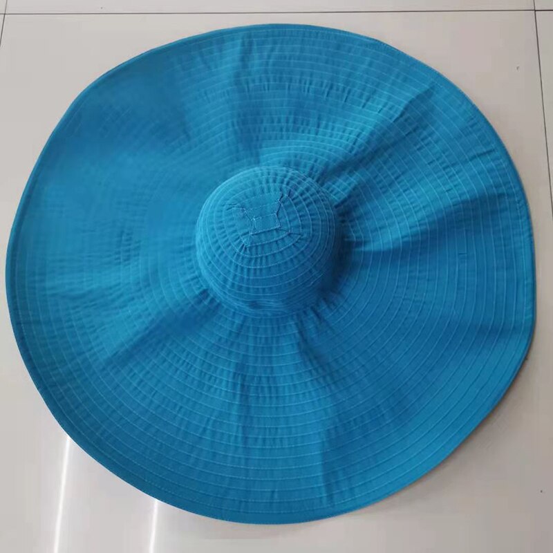 Chapeau en tissu à Large bord de 70CM pour femmes, surdimensionné et pliable, idéal pour la plage ou les voyages, à la: 10