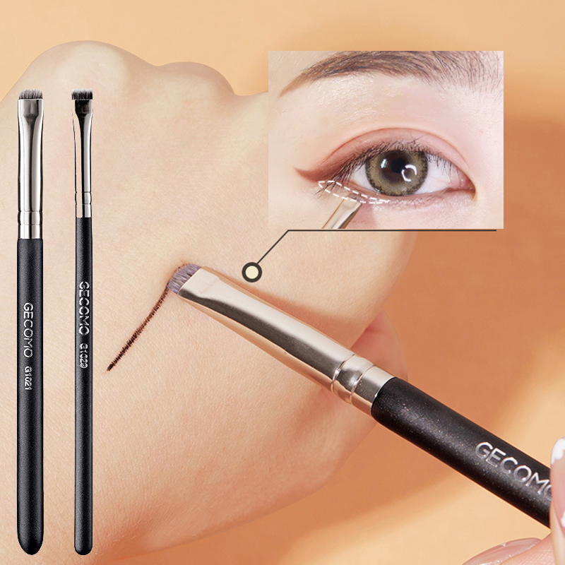 Brocha plana de nailon para delineador de ojos, delineador fino de línea de cejas, delineador de ojos negro, contorno de cejas, herramientas de maquillaje cosmético