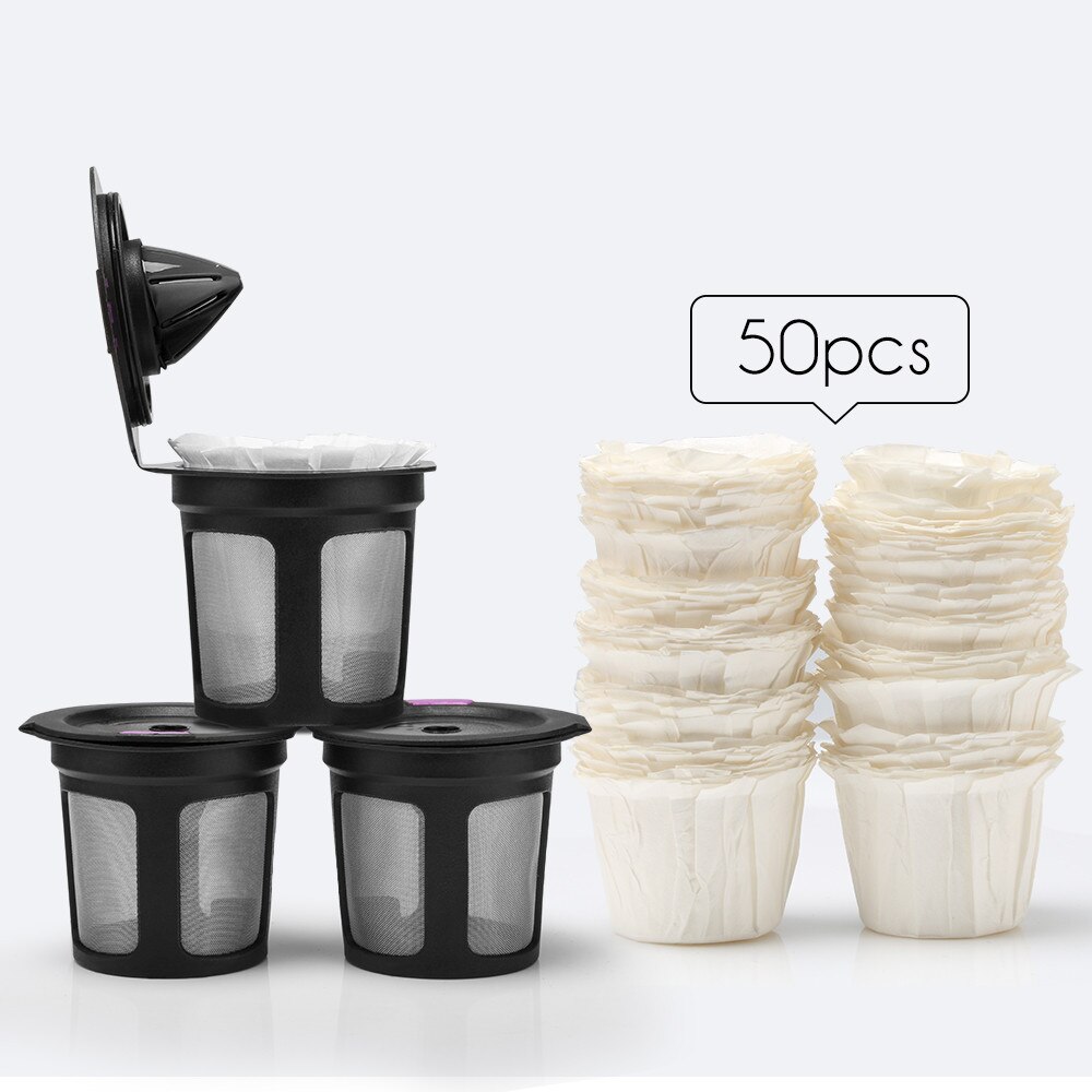 Cápsula de café recargable Keurig, filtro de k-cup para 2,0 y 1,0 cerveceros Kcup, reutilizable para máquina Keurig k-carafe, actualización de 6 unids/set por juego: 3pcs with paper