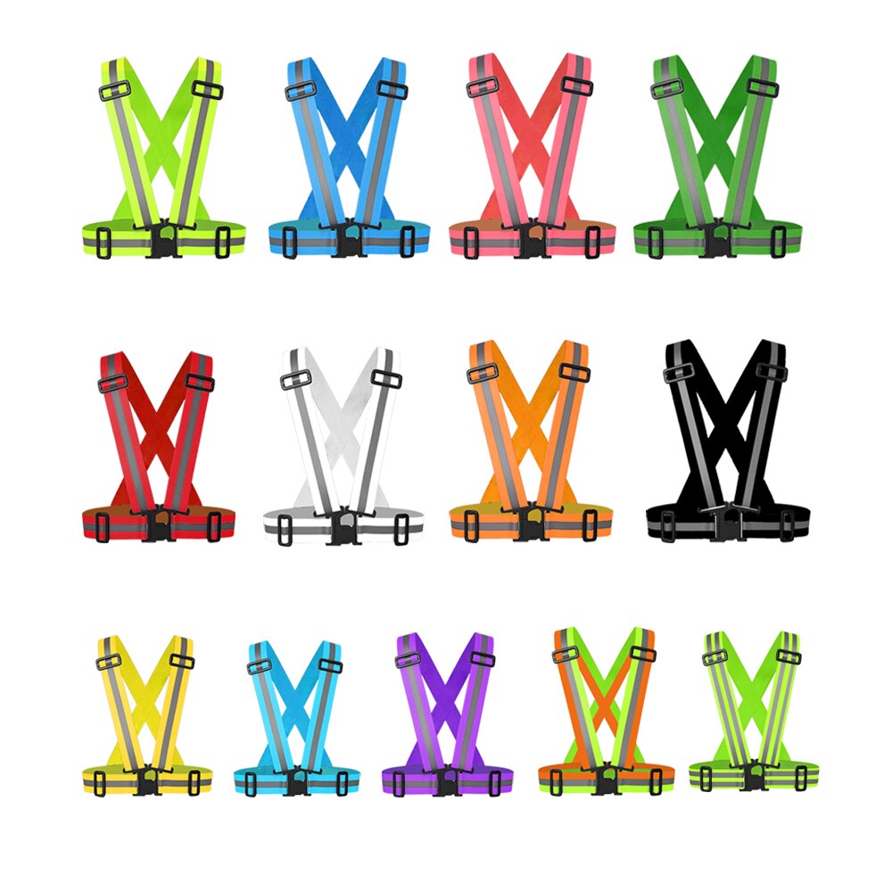 Zuja Elastische Reflecterende Kleding Outdoor Veiligheid Vest Nacht Fietsen Hoge Zichtbaarheid Riem Armband Heren Overall Werkkleding