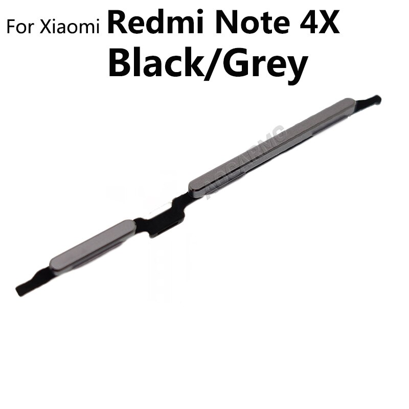 Aocarmo Voor Xiaomi Redmi 4X / Note 4X Power On Off Knop + Volume Up Down Schakelaar Side Key Vervanging deel: For Note 4X Grey