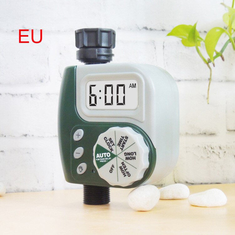 Automatische Watering Timer Programmeerbare Huis Tuin Irrigatie Timer Controller Watering Sprinkler Systeem: Green EU