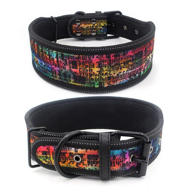 10 kleuren reflecterende puppy grote halsband met gesp verstelbare huisdierhalsband voor kleine, middelgrote en grote honden Pitbull-riem hondenketting: S / Roze