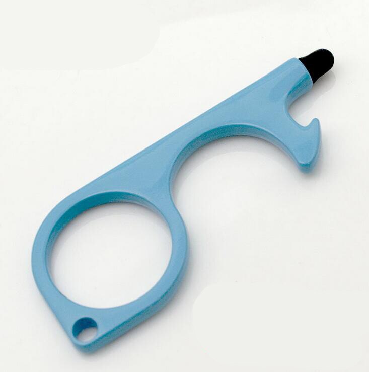 Outil d'ouverture de porte sans contact ouvre-porte mains libres outil de porte-clés sans contact pour poignées bouttonstouchscreen décapsuleur: Light Blue