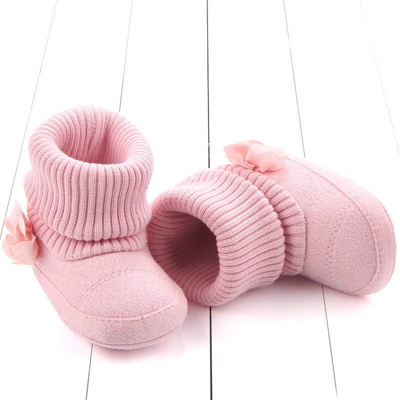 Baby-herbstschuhe für kleinkinder, stiefel für mädchen, #39 , neugeborene, warme, gestrickte blumenstiefel für jungen, freundlicher-winterschuhe aus baumwolle