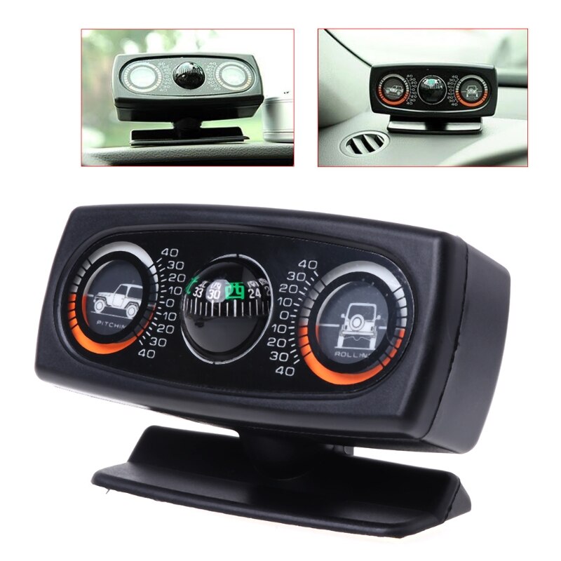 3 In 1 Car Compass Inclinometer Angle Slope Level Meter Finder Gradient Balancer