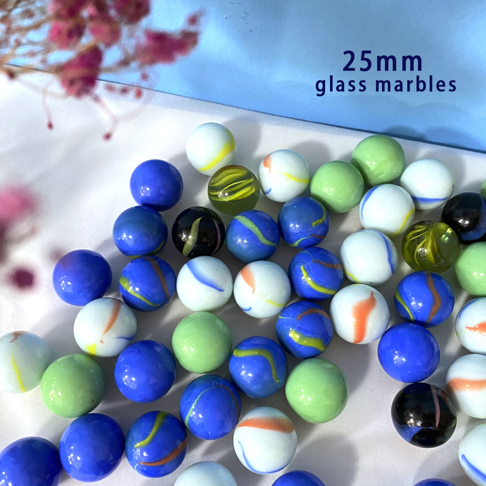 G2 25mm Glas Marmor Chinesische Kugeln Glas Kugel Bälle Für freundlicher Marmor Party Favor Strumpf Füller DIY Heimat Dekor