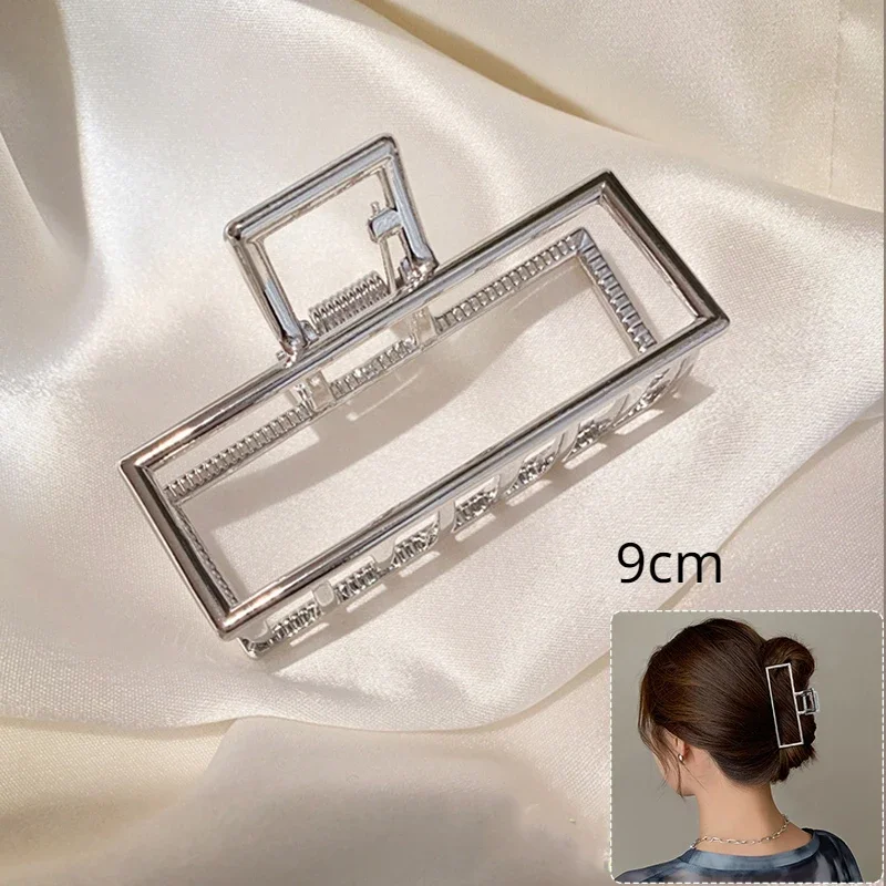Simple Cross Women Claw Clips Metal Gold Silver Large Medium Shark Crab Clamps Hairgrip for Thick Thin Hair Accessories