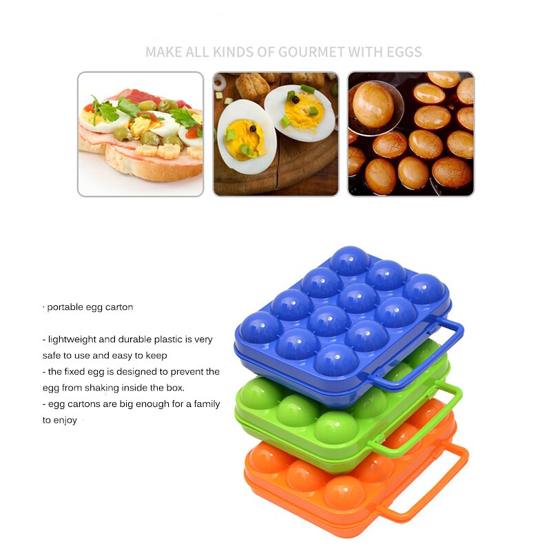 Draagbare kampeerdrager voor eieren, doos, keuken, handige container, eieropslag, container, wandelen, buiten