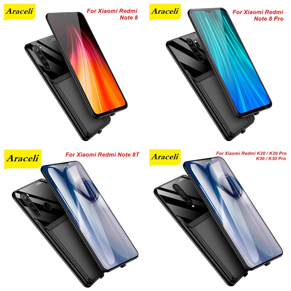 Araceli 10000 MAH For Xiaomi Redmi Note 8 Note 8 Pro Note 8T K20 K20 Pro K30 K30 Pro Battery Case Smart Capa Cover Power Bank