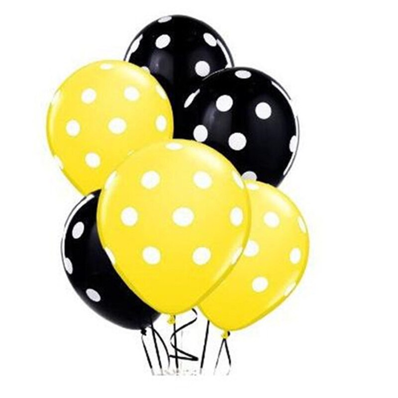 Ballons gonflables en Latex 24 pièces, 12 pouces, à pois, rouge et noir, ballon à Air pour fête pour enfants, pour cérémonie, pour anniversaire, pour bébés