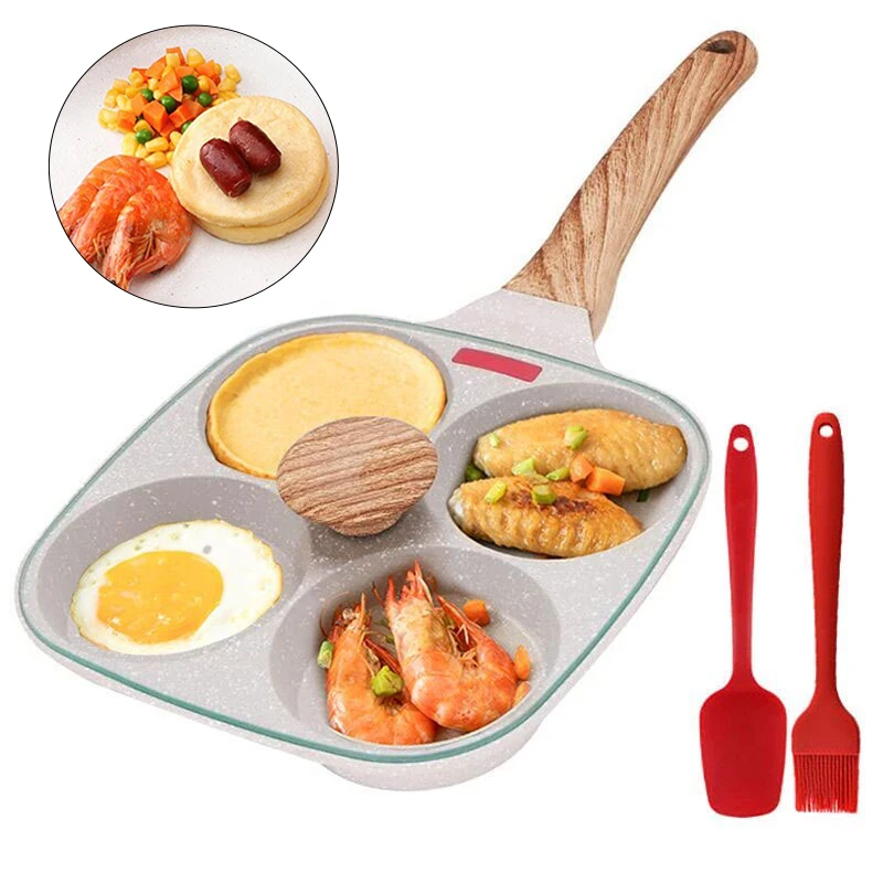 4- huls omeletpande stegegryde med låg fortykket bøfpande brød morgenmadsmaskine induktion universal nonstick æggepandekage