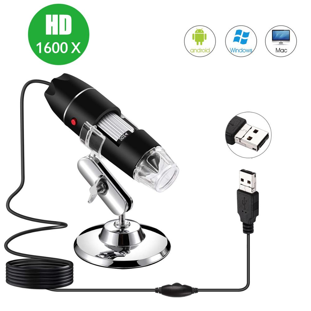 USB Microscope 1000X 1600X 8 LED Digital USB Microscope type-c Microscopio Magnifier Electronic Stereo USB Endoscope Camera type