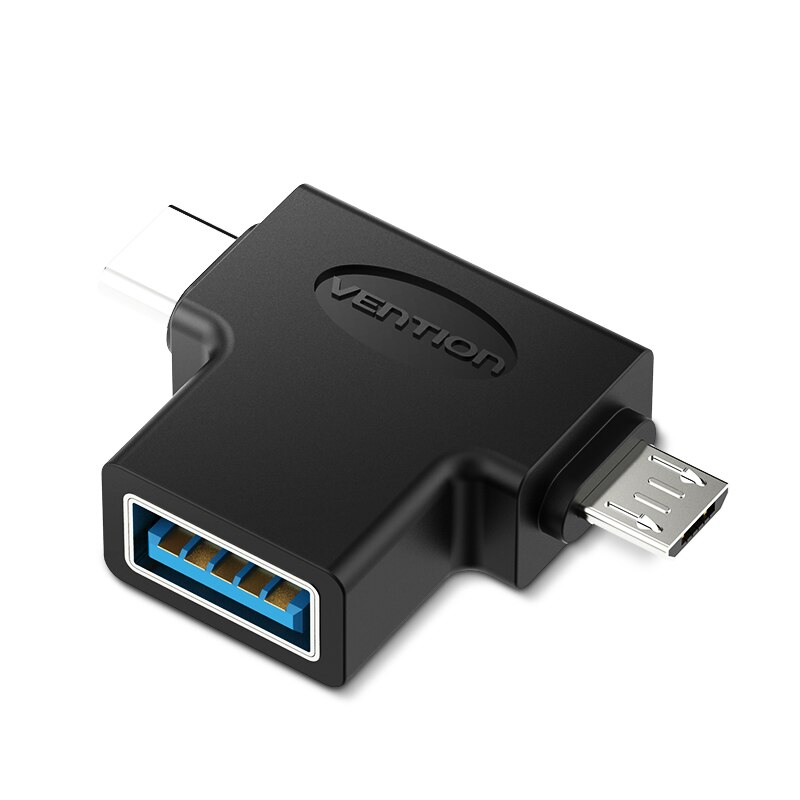 Vention-Adaptador de Cable USB 3,0 OTG 2 en 1, convertidor de Cable Micro USB tipo C para Xiaomi One Plus Nexus 6P, Adaptador tipo C: Default Title