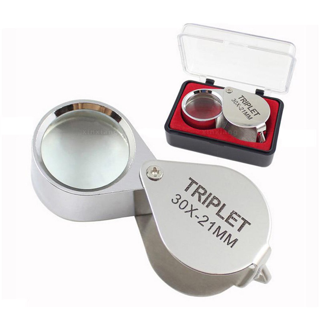 Jewelers Magnifier Gold Eye Loupe Jewelry Store Magnifying Glass Jewelry Loupe 30 X 21mm Led Uv Lens Loupe Magnifier #T1P