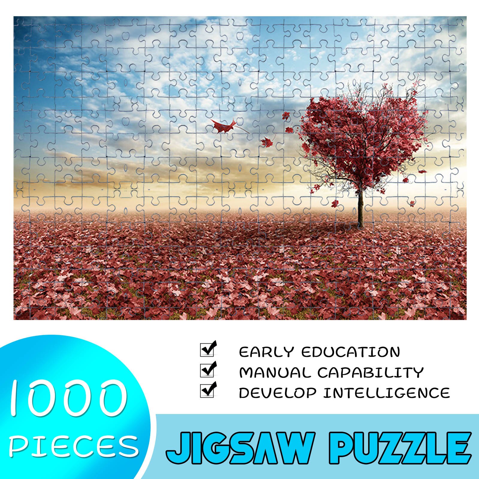 Legpuzzels 1000 Stuks Puzzel Game Houten Speelgoed Assembleren Olieverf Landschap Puzzels Voor Volwassenen Release Druk