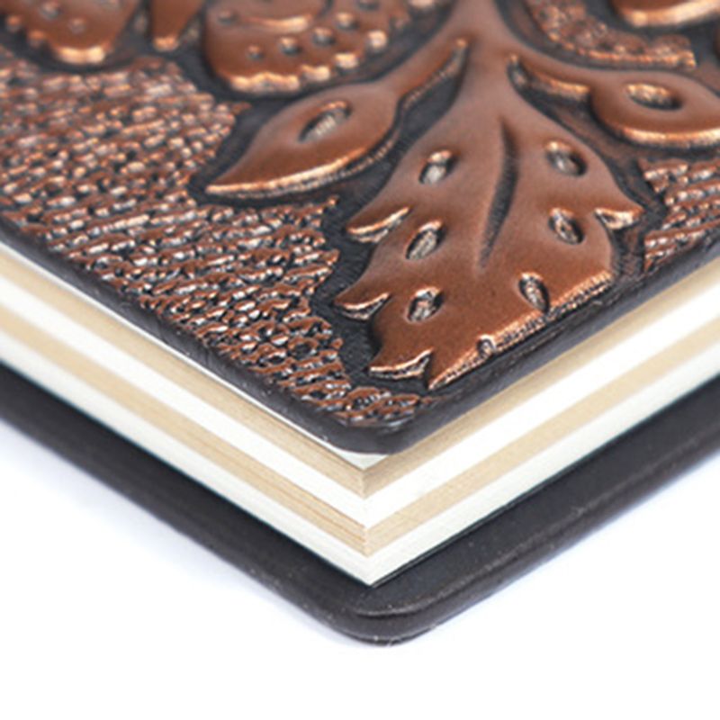 Skull Flower Embossed A5 Leather Notebook Journal Notepad Travel Diary Planner School Office Supplies 19QA