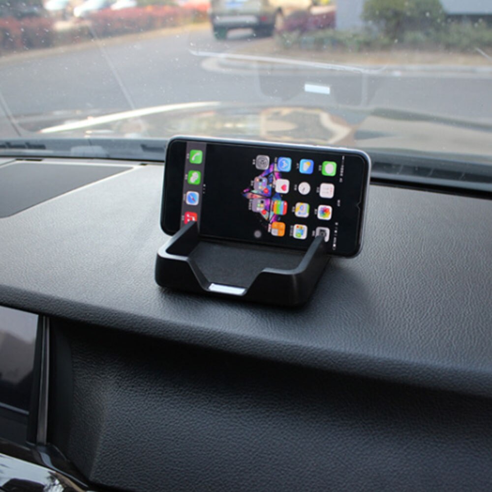 Bil mobiltelefon anti-slip pad imiteret læder mønster handskerum bil navigation beslag bakke