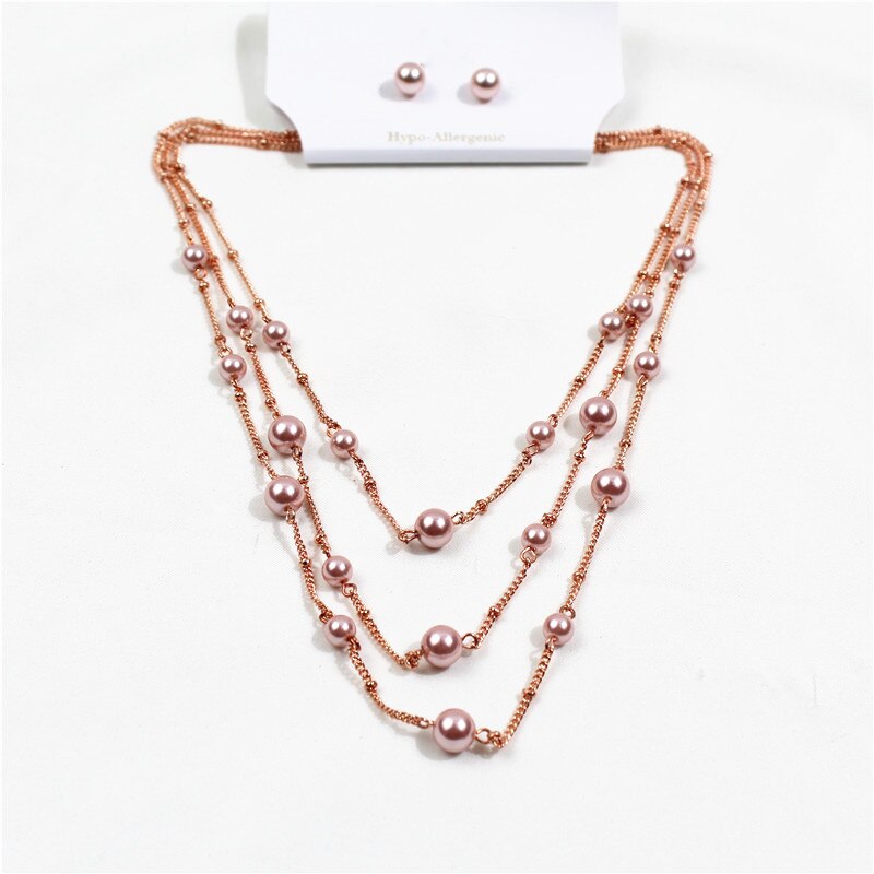 Mode Multi-Layer Ketting Rose Gold Veelzijdige Trend Temperament Vrouwen Accessoires Xl0518