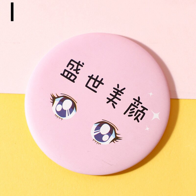 Multi Styles Portable Hand Mirror Mini Makeup Mirror Round Compact Pocket Mirror Travel Accessories Women Girl Cosmetic Tool: I