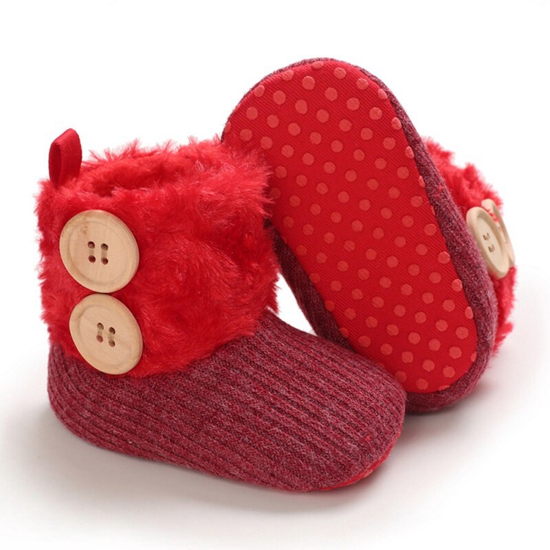 Baby Laarzen Mooie Warme Knoppen Baby Schoenen Zachte Slippers Leuke Schoenen Antislip Baby Warm Schoenen