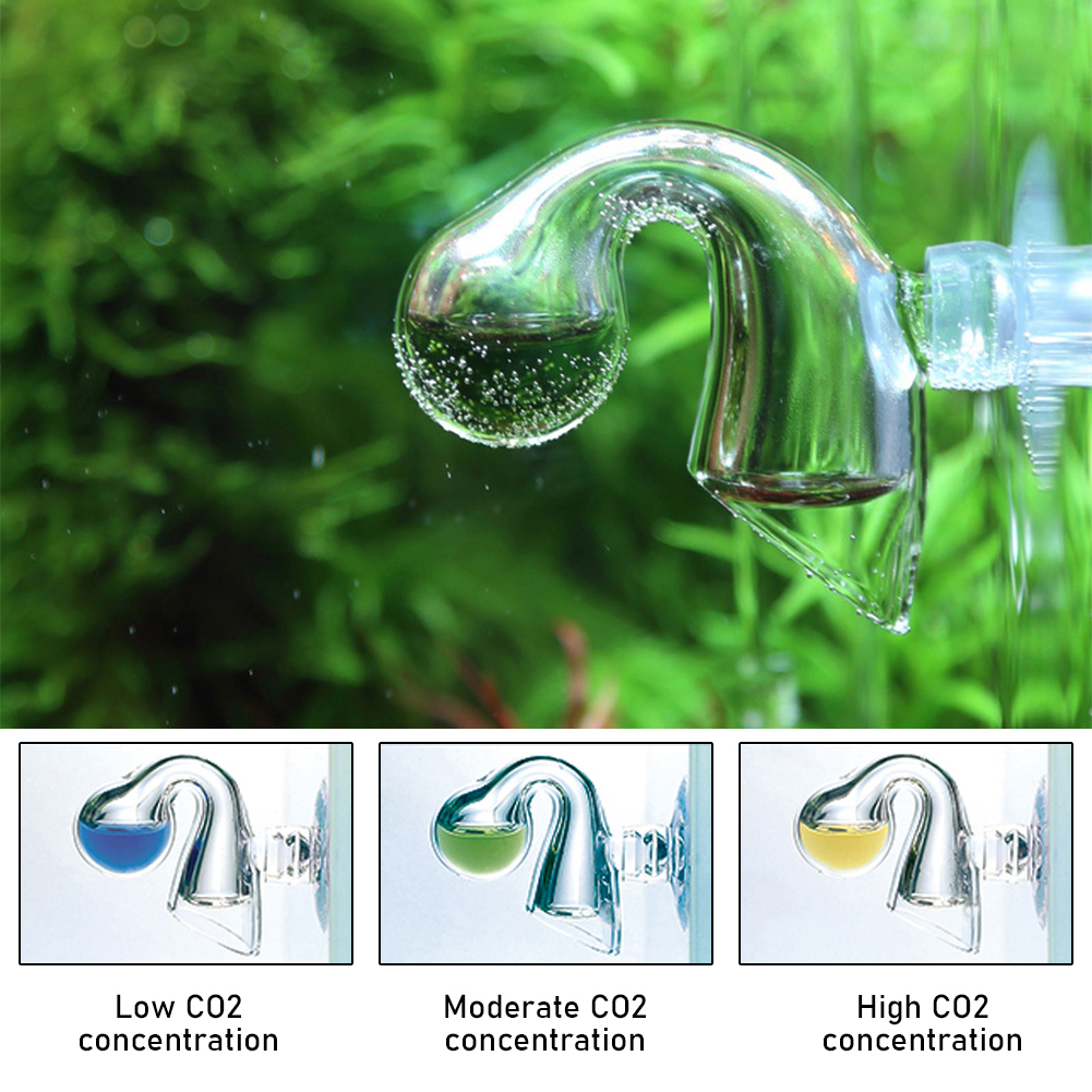 Aquarium CO2 Diffuse for DIY Fish Tank Glass Liquid Tester Monitor Checker PH Long Term Indicator CO2 System Concentration