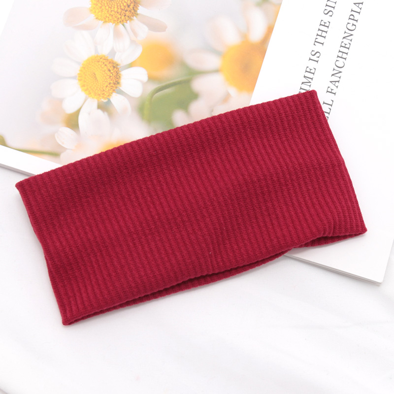 Diadema ancha Lisa para mujer, banda elástica para el pelo, Aro para maquillaje, Yoga, Vintag, envoltura para la cabeza, peinados, accesorios para el cabello de: Rojo