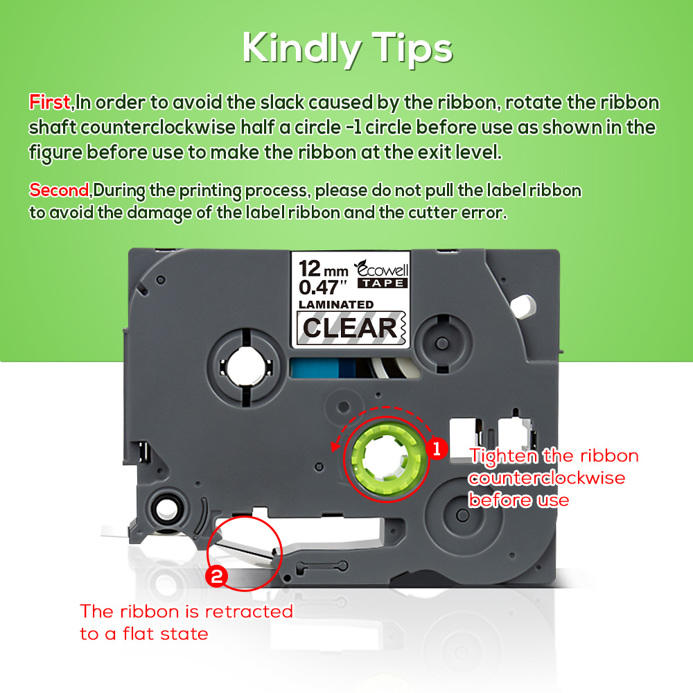 Ecowell 12mm Black on White TZe-231 TZe 231 Label Tapes Compatible for Brother p touch PT200 1000 D210 H110 E110 Label Printer