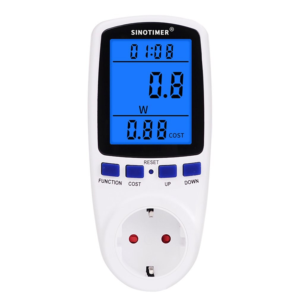 EU UNS UK FR BR AU Steckdose Digital Wattmeter Energie Verbrauch Watt Energie Meter KWh AC 230V 120V strom Mit Backlights: EU Stecker