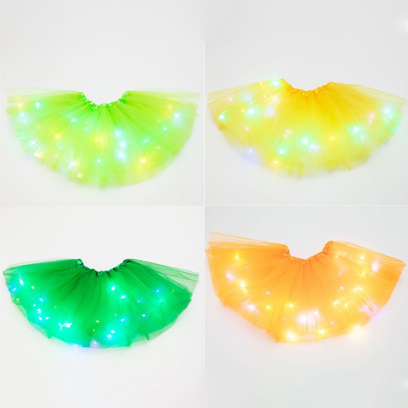 Kleine Meisjes Led Light Up Tutu Rok Neon Kleurrijke Lichtgevende Party Dance De Rok