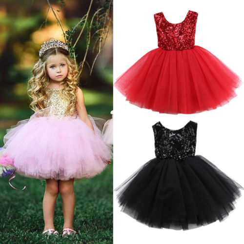 Emmababy børn baby pige prinsessekjole tutu tyl ryg udhulet festkjole pink rød balkjole formelle kjoler outfits