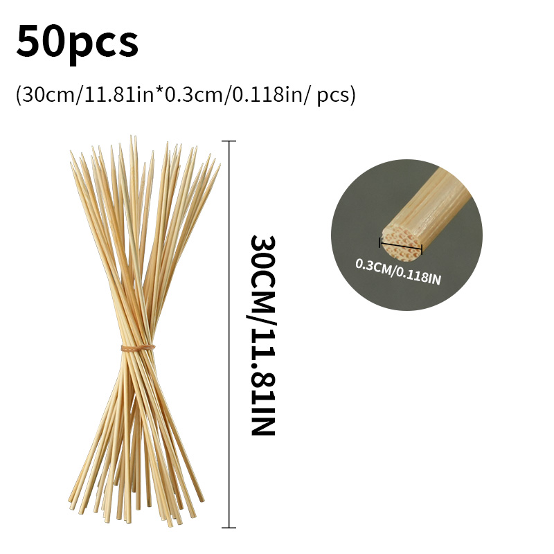 Bâtonnets de bambou jetables, outils de Barbecue, brochettes de bambou naturelles, fête de Camping pour Kabob, fruits, Cocktail, outils de Barbecue: GRIS