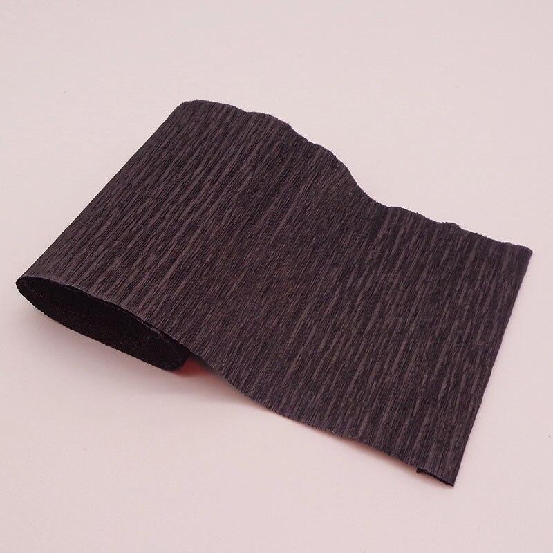 250*15cm Crinkled Crepe Paper Flower Wrapping Craft DIY Paper Streamer Scrapbooking Origami Party Decoration Packing Material: Black