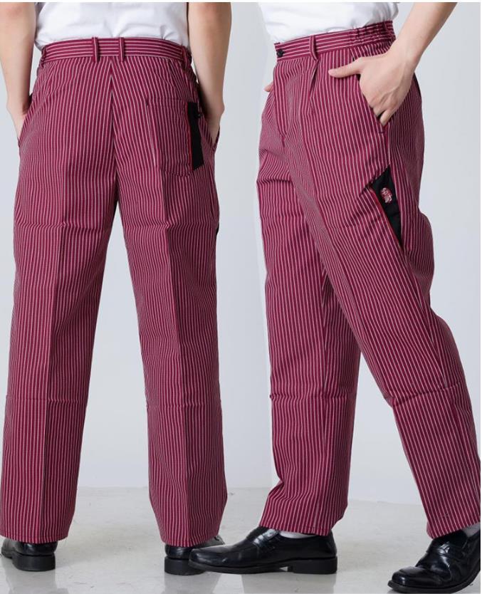 unisex Koch hosen Restaurant Uniform Koch Schlauch grau gestreiften Elastische arbeitskleidung für männer Zebra hosen kochen kostüm: verrotten / M