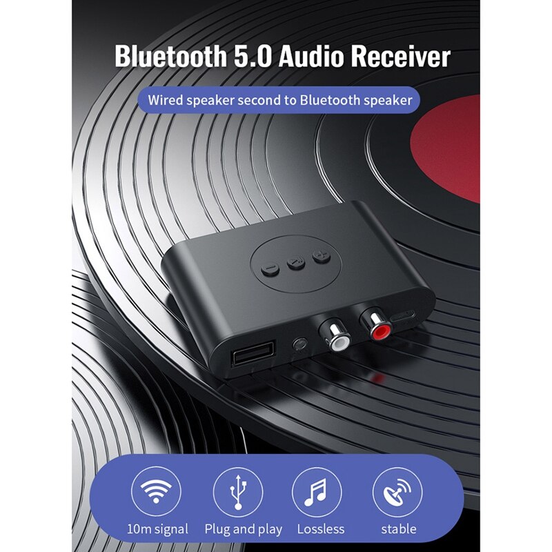 Bluetooth 5.0 Audio Receiver RCA 3.5Mm AUX Jack Stereo Music Wireless Adapter With Mic For Car Kit Speaker Amplifier