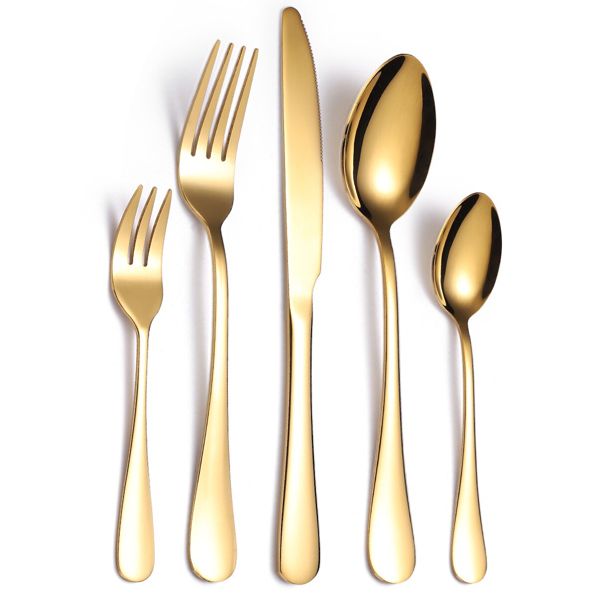 30Pcs Bestekset Rvs Zilverwerk Goud Zwart Serviesje Service Voor 6 Diner Set Servies