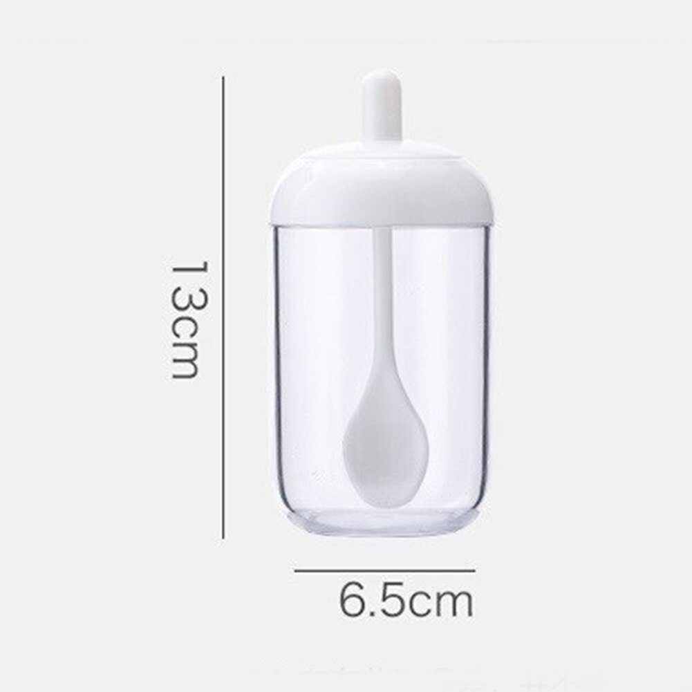 Glas Kunststoff Gewürz Flasche Salz Lagerung Kasten würzen Krug für Salz Zucker Pfeffer Pulver mit Löffel transparent Küche Liefert