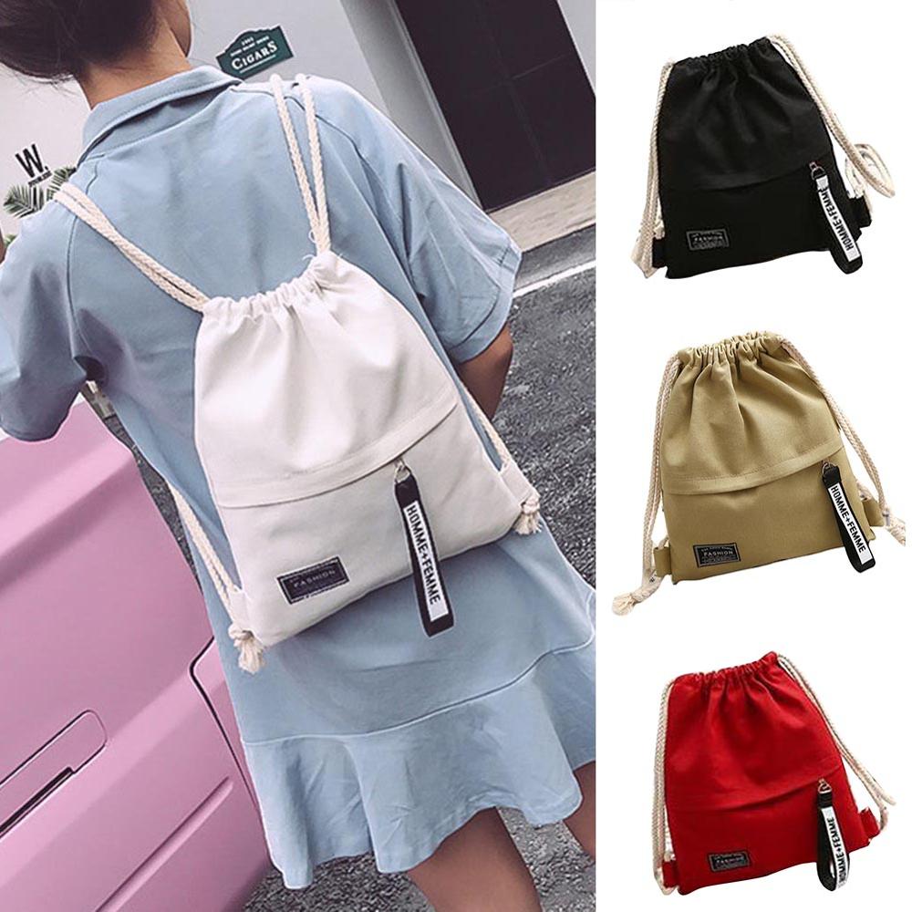 Heiße Frauen Leinwand Lagerung Kordelzug Tasche Rucksack Rucksack lässig für Schule Reise Fitnessstudio zurück Pack Schulter Tasche Für Jugendliche DSA