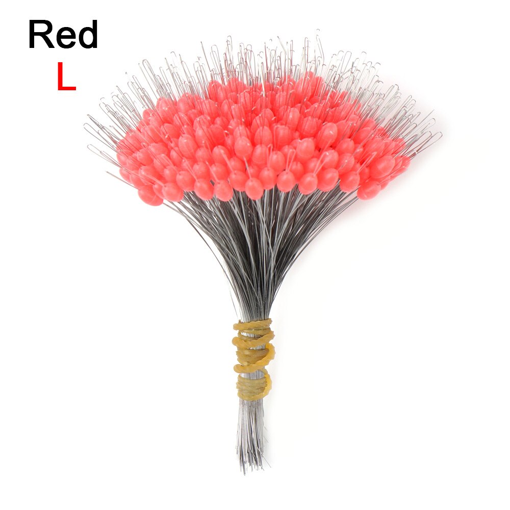 Bloc de pêche flottant en Silicone, 3 tailles, connecteur de haricot spatial, résistance de ligne de pêche, accessoires, 300 pièces/paquet: red L