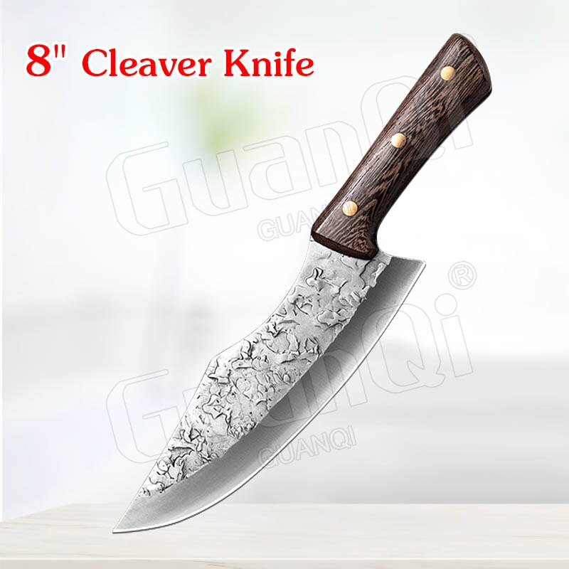 Couteaux de cuisine en acier forgé, couperet fait à la main en acier à haute teneur en carbone, couteau de Chef de cuisine, couteau à découper forgé dans des couteaux à feu: 8 In Cleaver Knife
