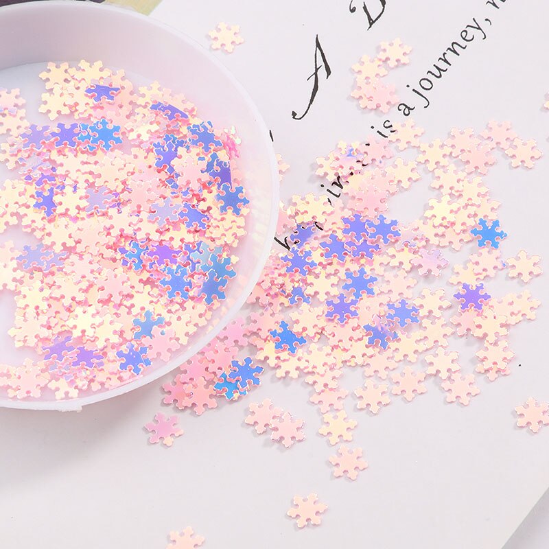 4.5Mm 1500Pcs Diy Pailletten Sneeuwvlok Vorm Manicure Accessoires Pailetten Nail Decoratie Diy Materiaal: Light pink