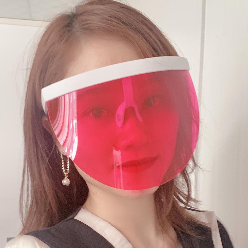 Oversized Exaggerated Visor Wrap Shield Large Mirror Sun Glasses Camping Half Face Shield Guard Protector Face Mask Goggles