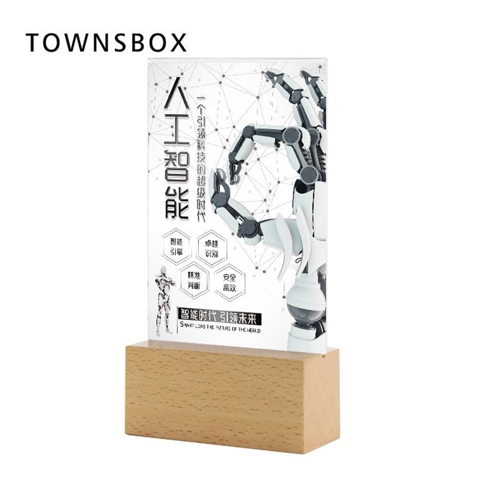 Houten Blok Frame A6 Acryl Frame Menu Kaarthouder Stand Tafel Voedsel Fotolijst Prijskaartje Display Bureau Teken Houder card Stand