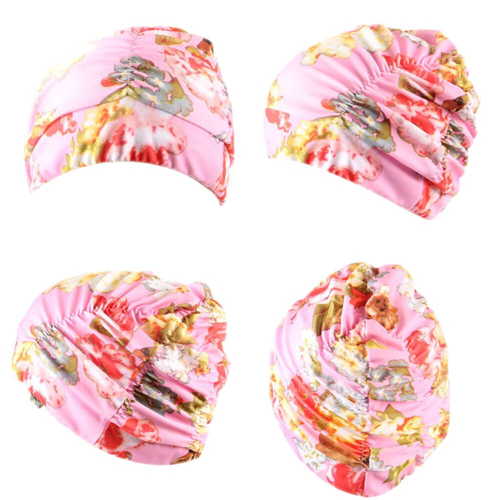 Zwemmen Hoed Vrouwen Unisex Meisjes Lang Haar Badmuts Badmuts Stretch Drape Gratis Size Zwemmen Zwembad Sport Elastische Nylon turban1