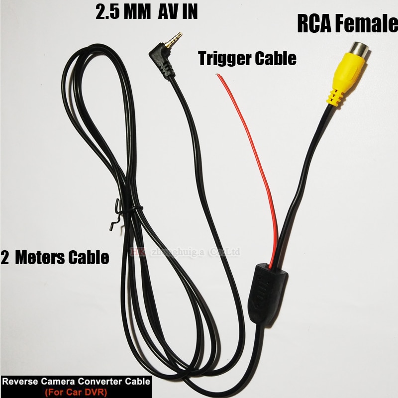 YYZSDYJQ RCA to 2.5 mm AV Cable for Car Rear View Camera Parking Camera Converter cable for car DVR