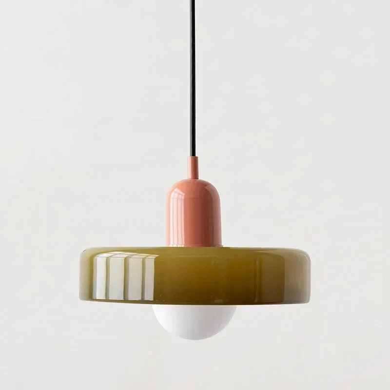 nordisch Glas Anhänger Licht Macaron Farbe LED Anhänger Lampen Für Wohnzimmer Schlafzimmer Studie Esszimmer Bar drinnen Dekorative Leuchten