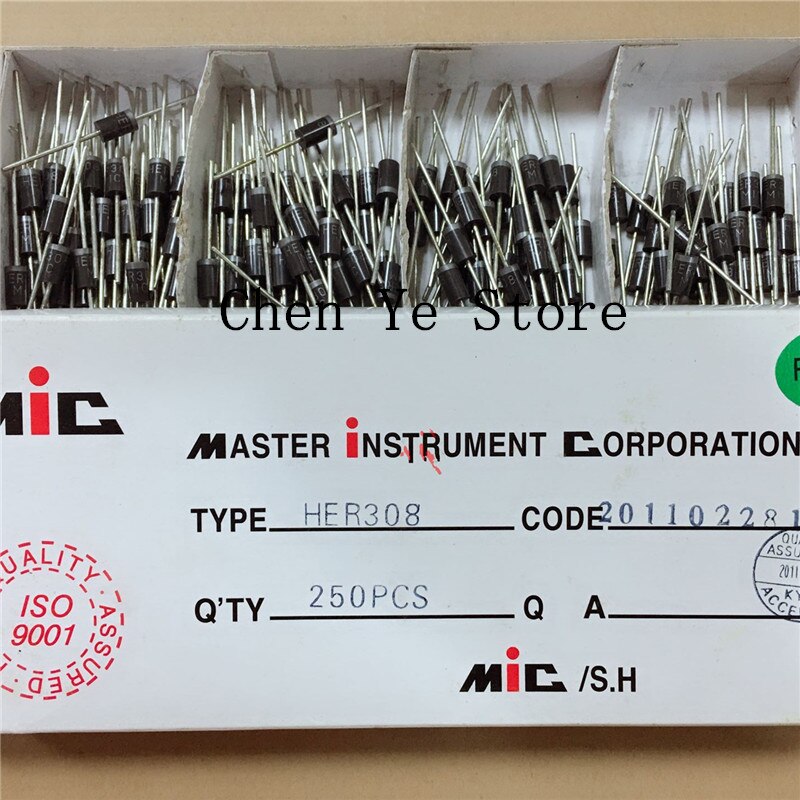 50Pcs Gelijkrichter Diode Mic HER103 104 105 HER107 HER108 203 204 205 207 208 HER302 303 304 305 307 308 Doen-27 Schottky