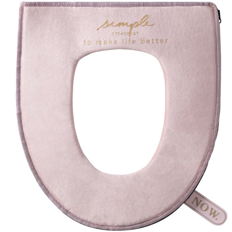 Universele Huishoudelijke Ritssluiting Toilet Seat Cover Voor Winter, Zachte Verwarmde Wasbare Toilet Seat Mat Gemaakt Van Fluweel, accessoires Yoro: Default Title